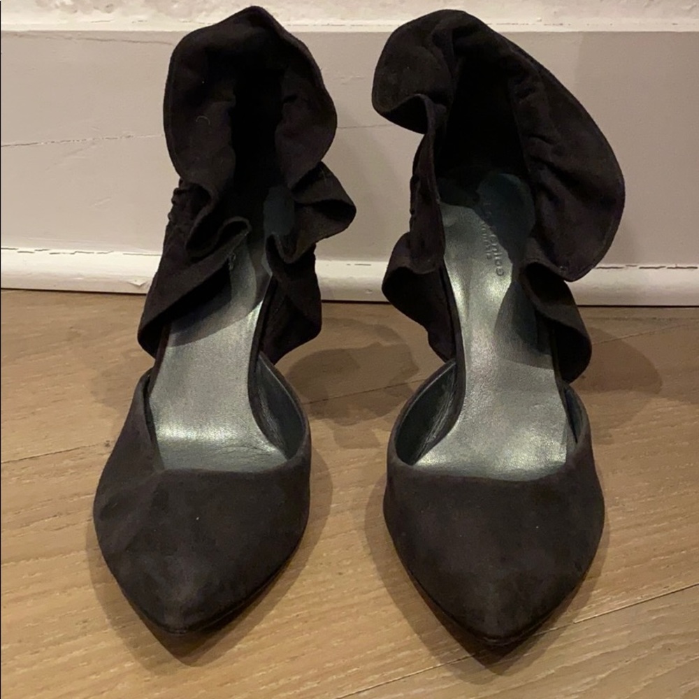 La Fenice Venezia Navy Suede Heels Size 9.5